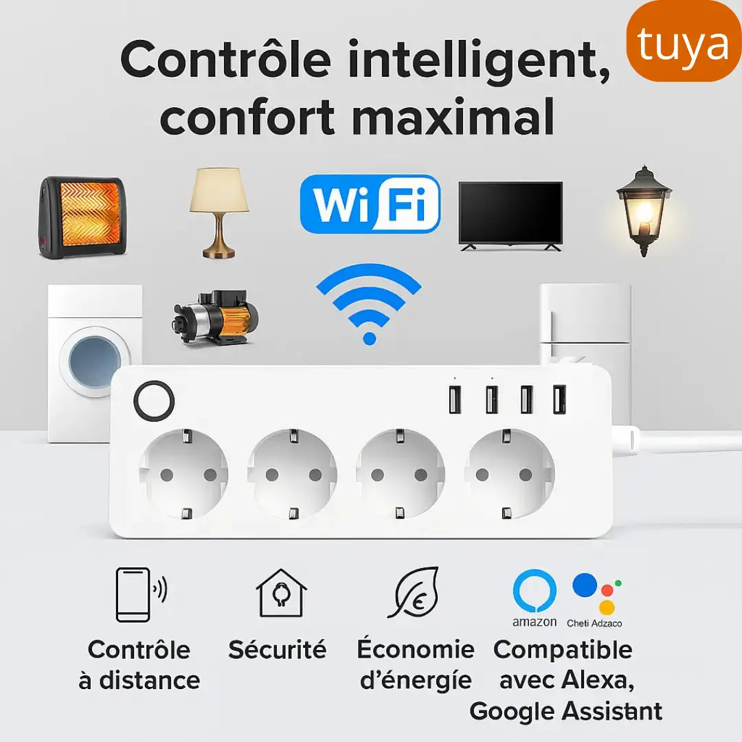 TUYA Multiprise WIFI  Control Total a distance  par application mobile